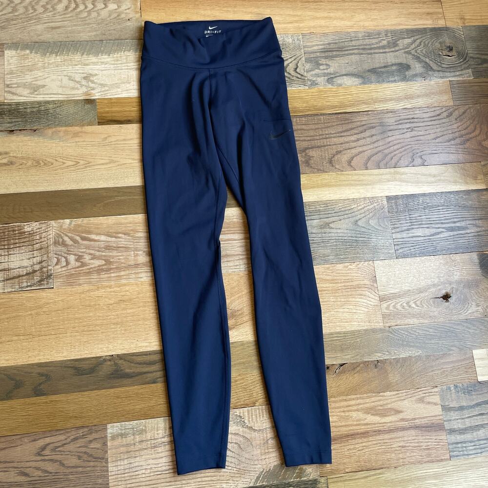 Nike Dri-FIT Pocket Leggings XS Navy High Rise Athletic Yoga Running